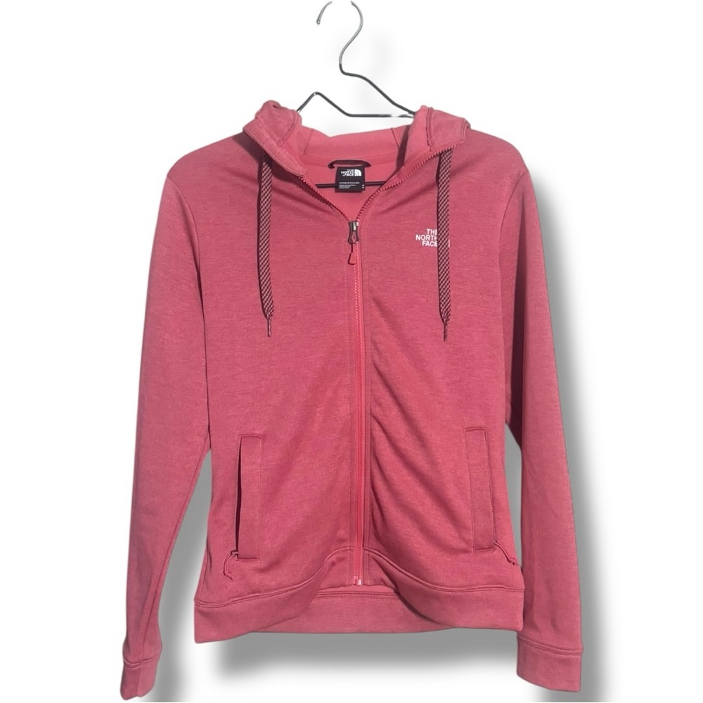 The North Face Pink Utility Jacket Long Sleeve Fleece Interior Hooded Sweatshirt - Picture 12 of 16